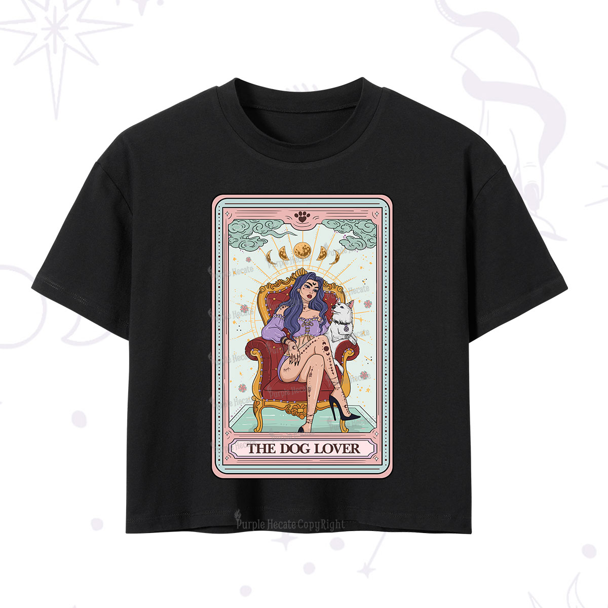Purplehecate The Dog Lover Tarot Crop T-Shirt