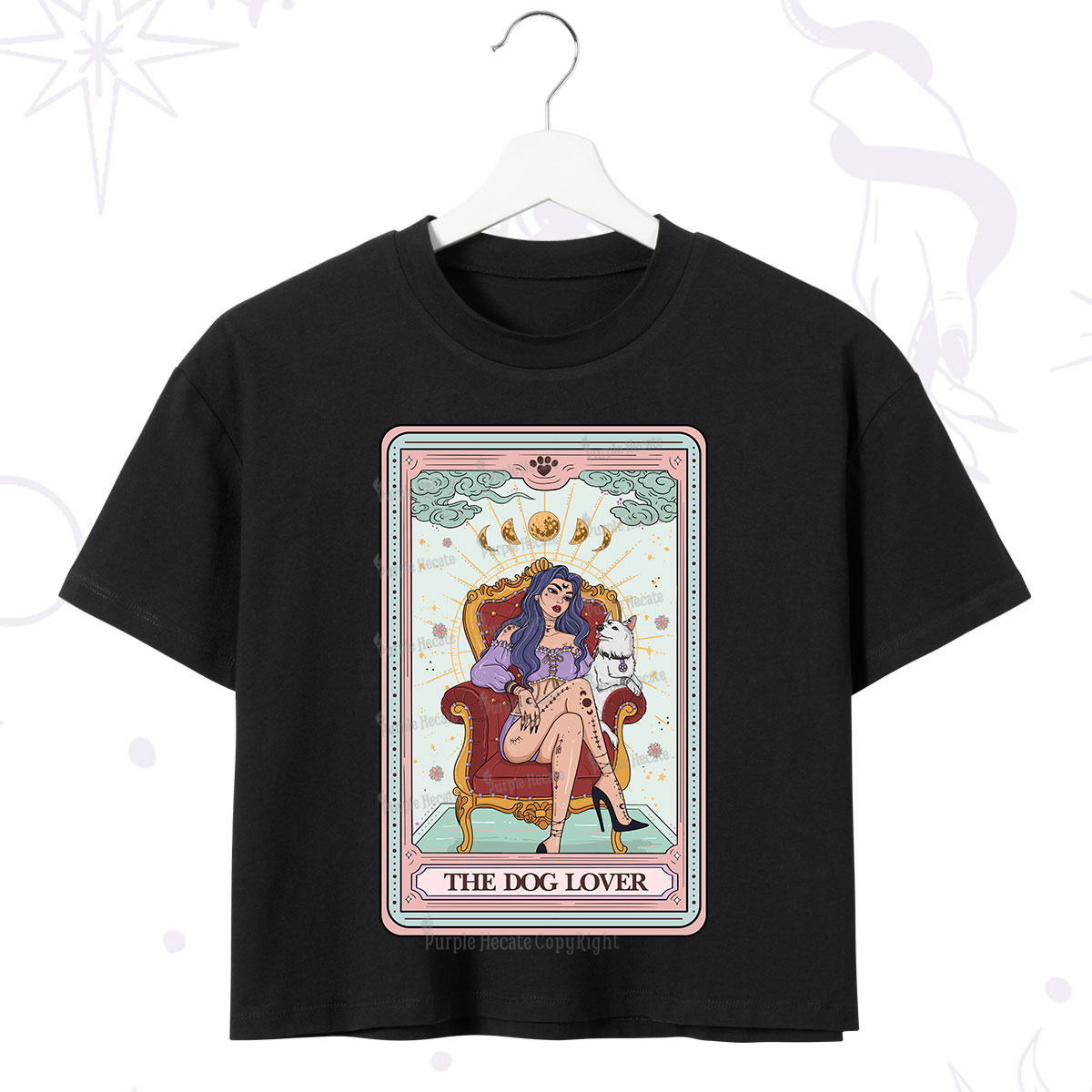 Purplehecate The Dog Lover Tarot Crop T-Shirt