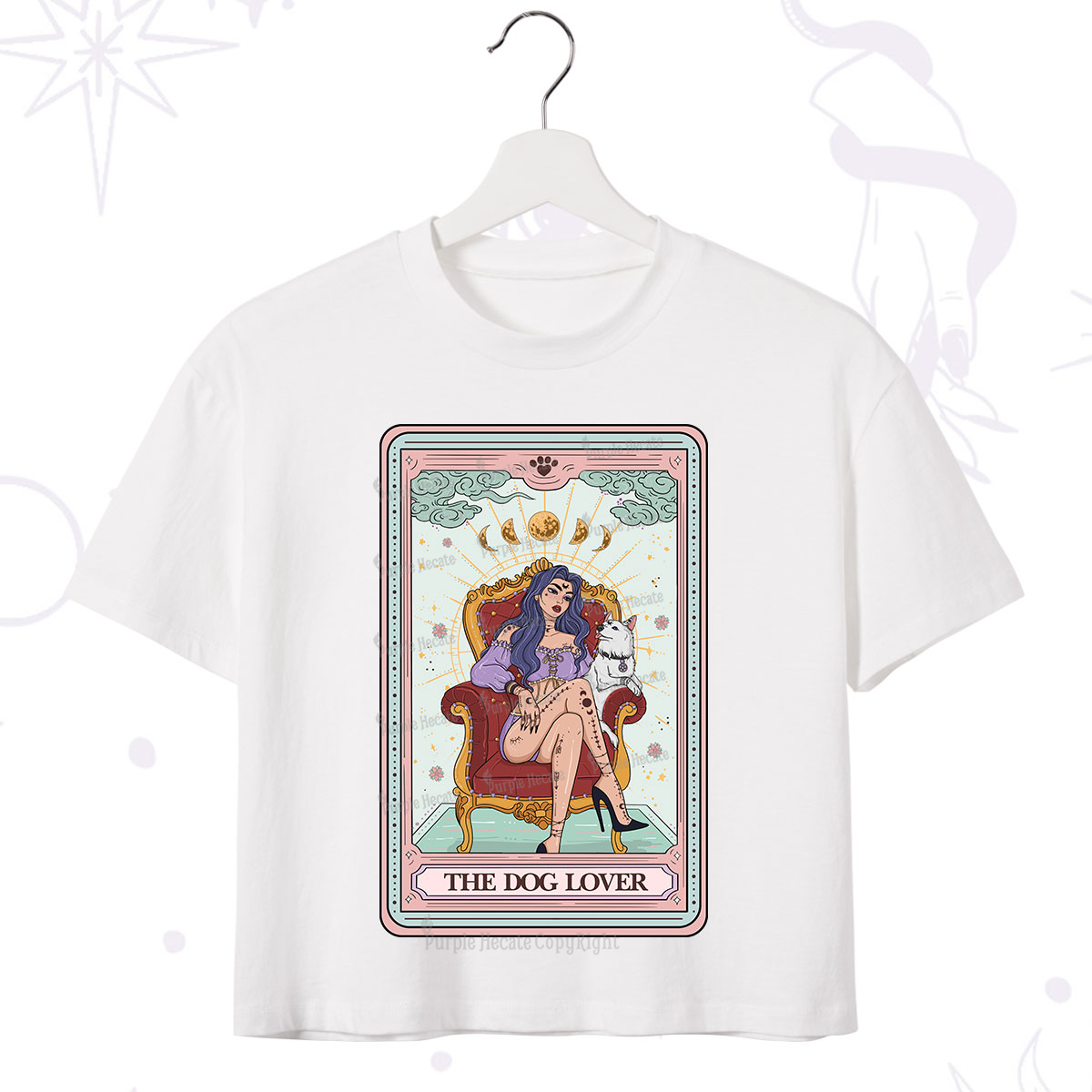 Purplehecate The Dog Lover Tarot Crop T-Shirt