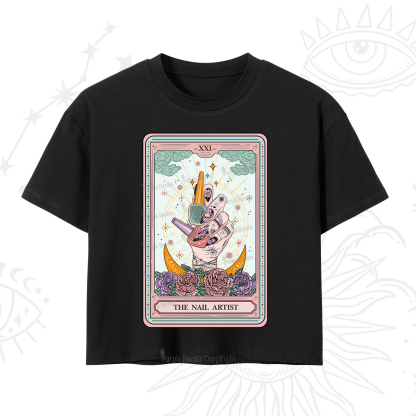 Purplehecate The Badass Nail Artist Tarot Crop T-Shirt