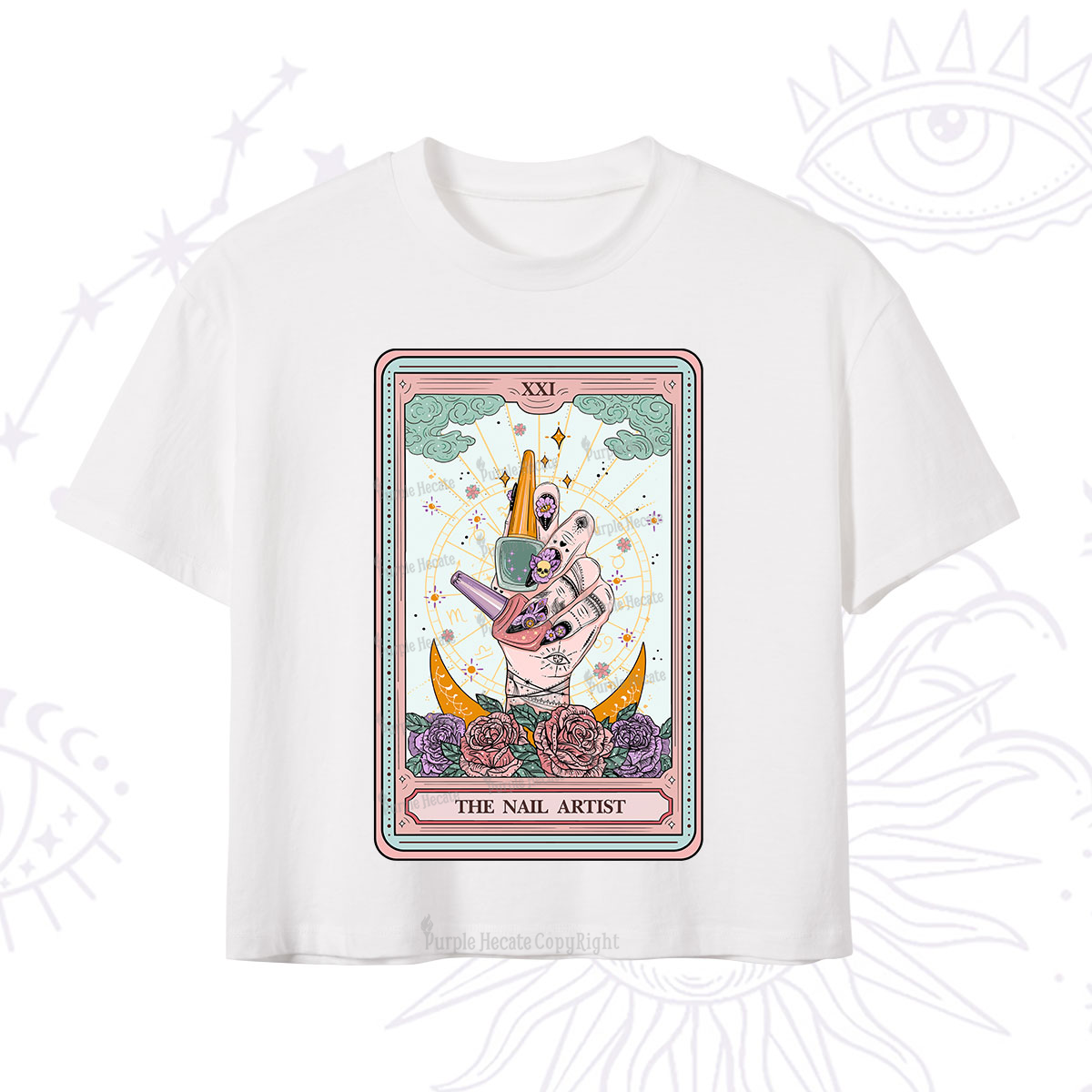 Purplehecate The Badass Nail Artist Tarot Crop T-Shirt