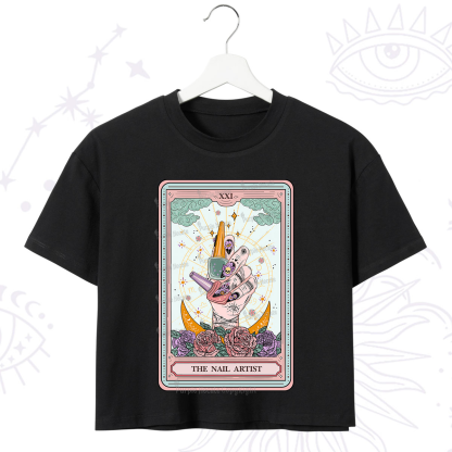 Purplehecate The Badass Nail Artist Tarot Crop T-Shirt