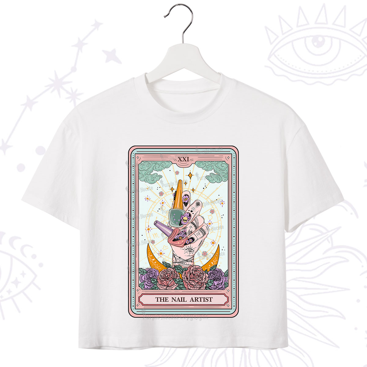 Purplehecate The Badass Nail Artist Tarot Crop T-Shirt