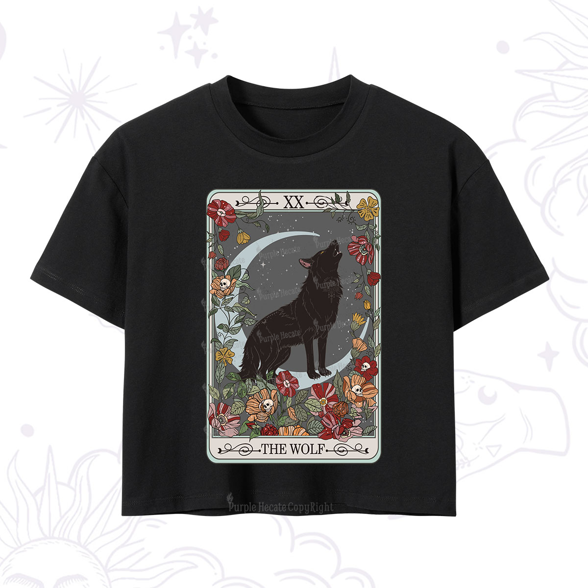 Purplehecate The Wolf Tarot Crop T-Shirt