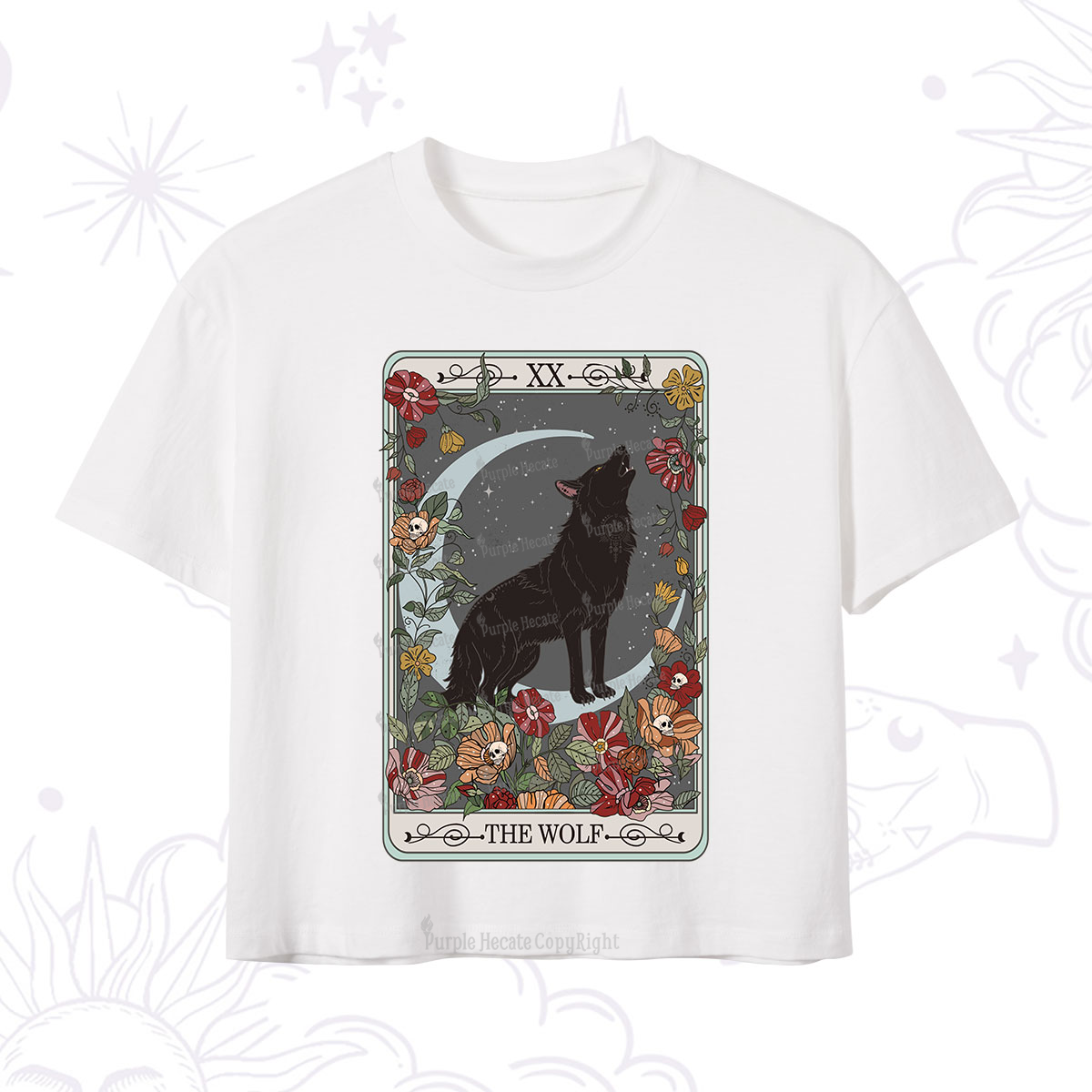 Purplehecate The Wolf Tarot Crop T-Shirt