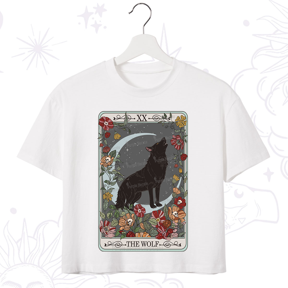 Purplehecate The Wolf Tarot Crop T-Shirt