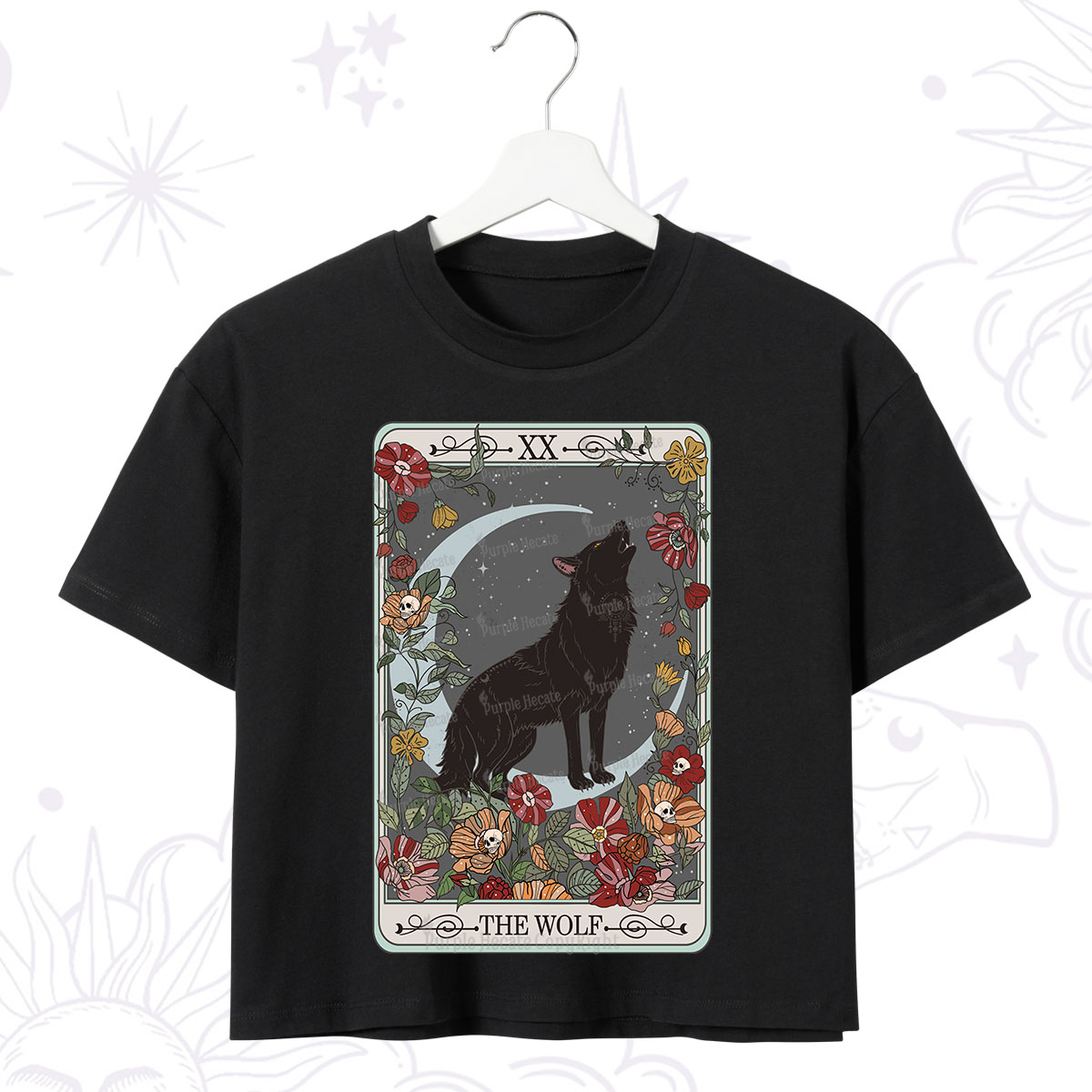 Purplehecate The Wolf Tarot Crop T-Shirt