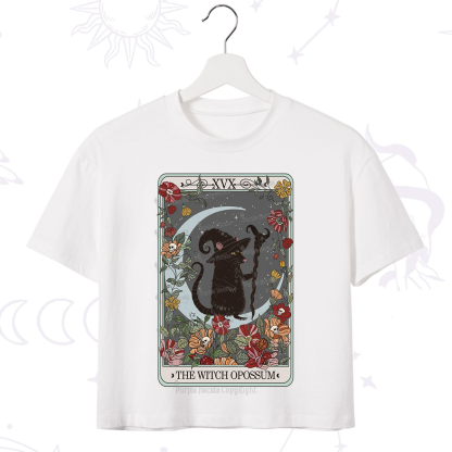 Purplehecate The Witch Opossum Tarot Crop T-Shirt