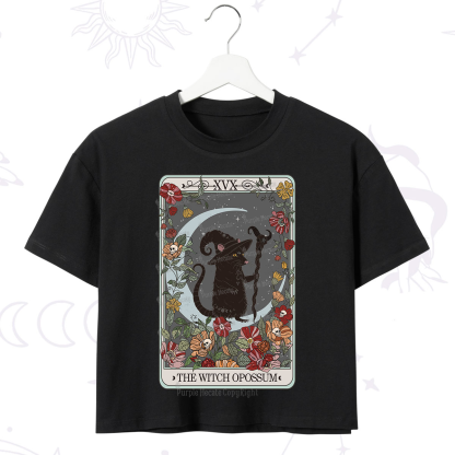 Purplehecate The Witch Opossum Tarot Crop T-Shirt
