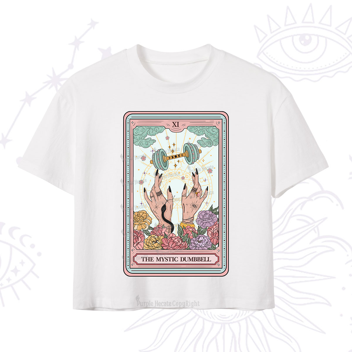 Purplehecate The Mystic Dumbbell Tarot Crop T-Shirt
