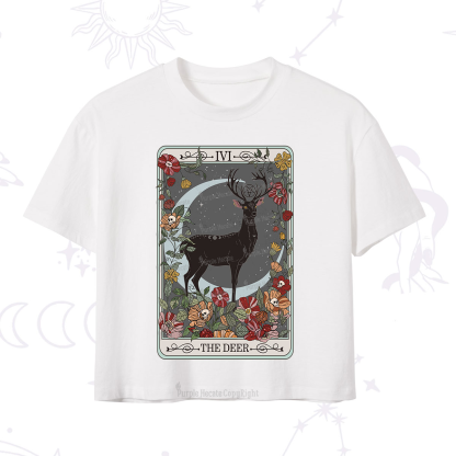 Purplehecate The Deer Tarot Crop T-Shirt