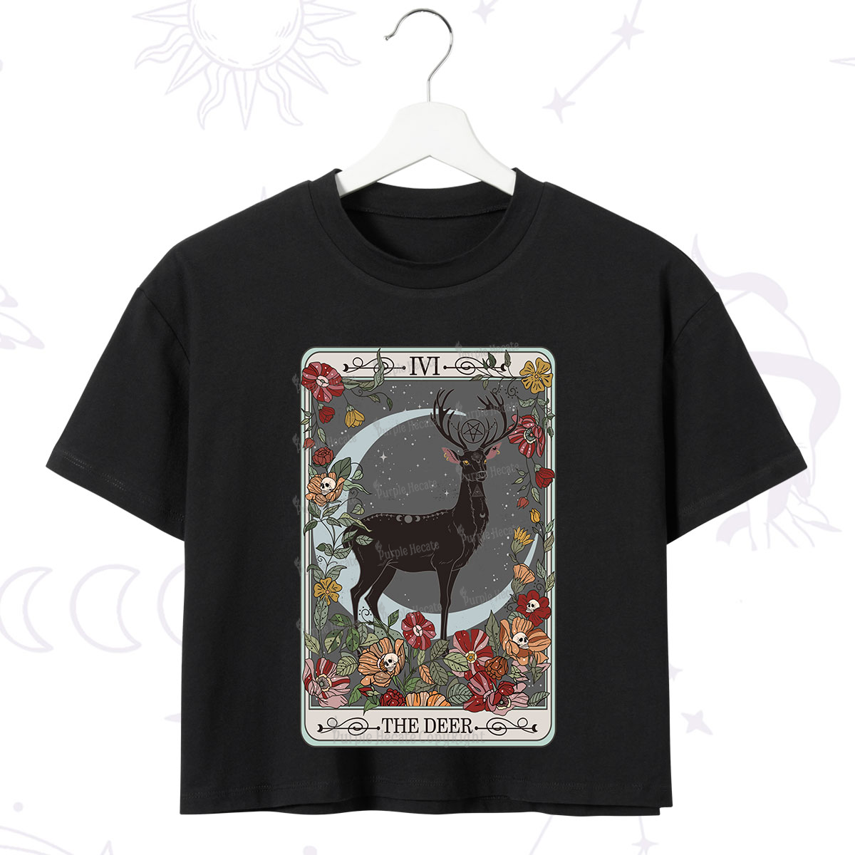 Purplehecate The Deer Tarot Crop T-Shirt
