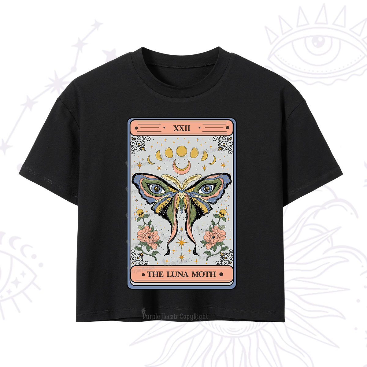Purplehecate The Luna Moth Tarot Crop T-Shirt