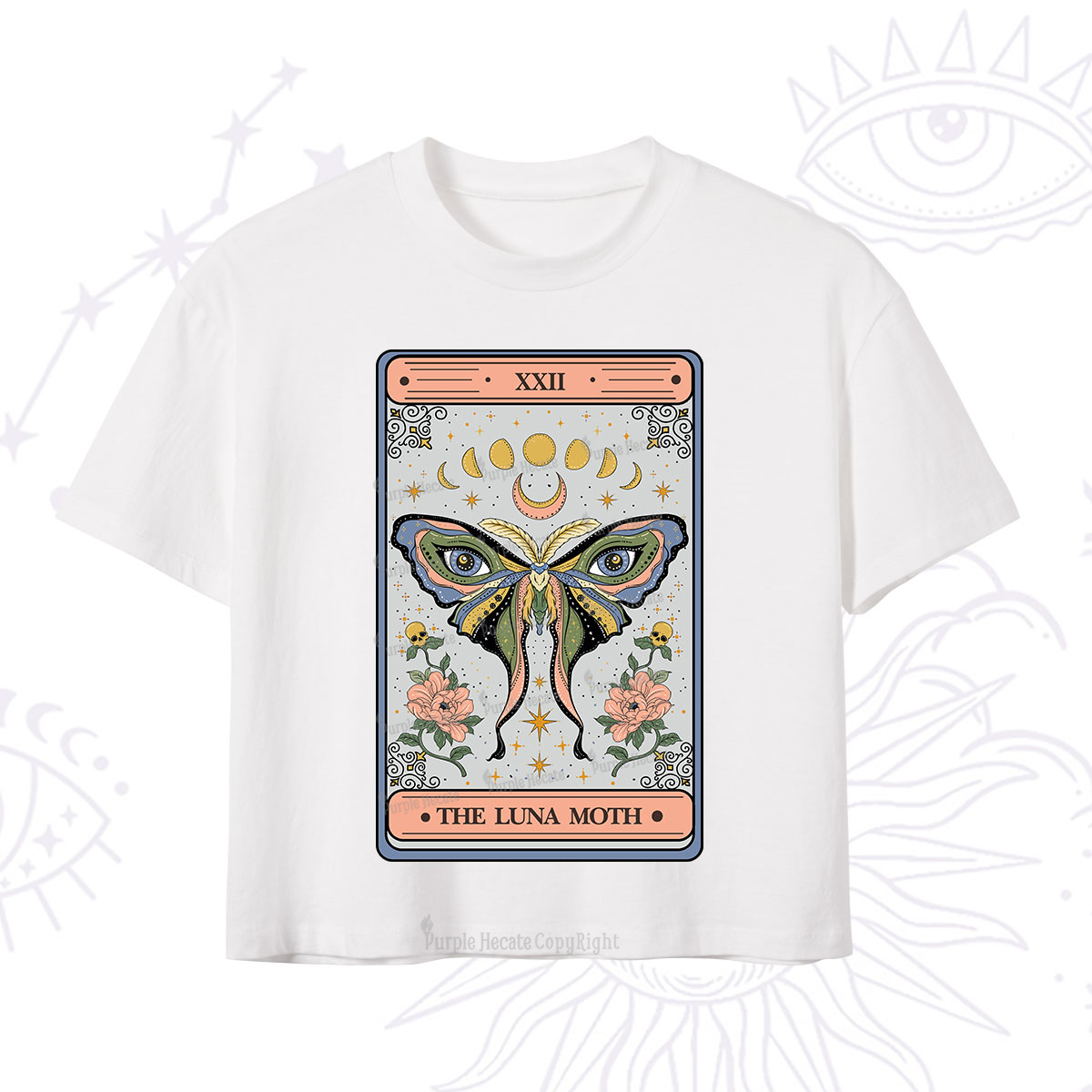 Purplehecate The Luna Moth Tarot Crop T-Shirt