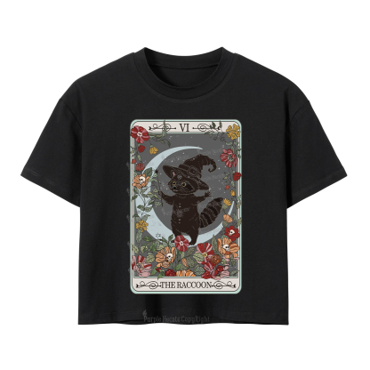Purplehecate The Raccoon Tarot Crop T-Shirt