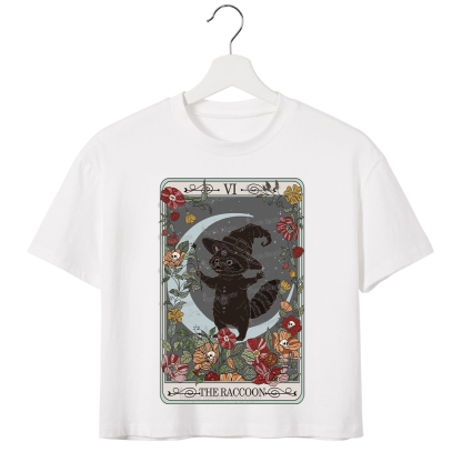 Purplehecate The Raccoon Tarot Crop T-Shirt