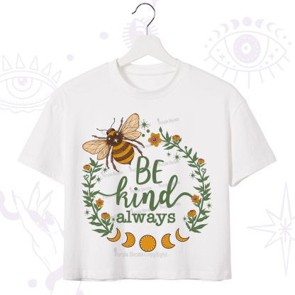 Purplehecate Be Kind Always Crop T-Shirt