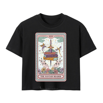 Purplehecate The Fantasy Reader Tarot Crop T-Shirt