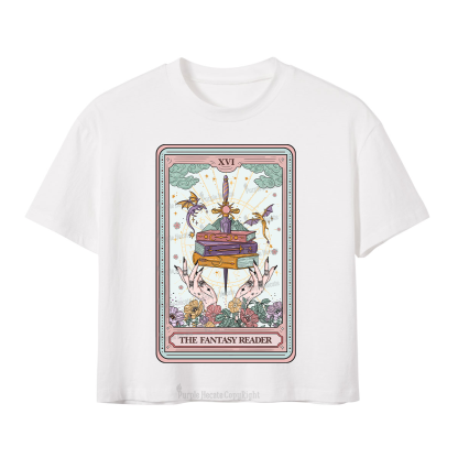 Purplehecate The Fantasy Reader Tarot Crop T-Shirt