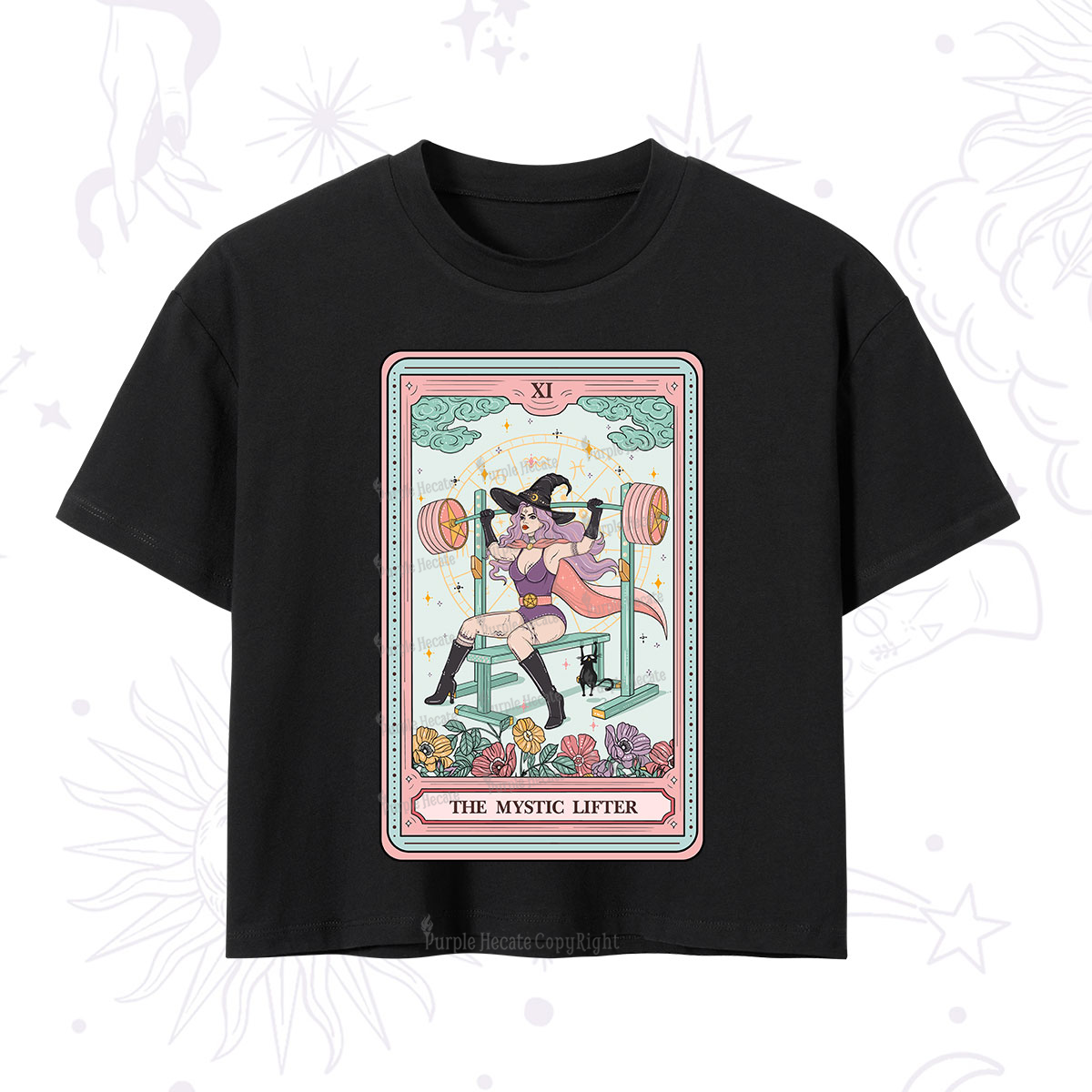 Purplehecate The Mystic Lifter Tarot Crop T-Shirt