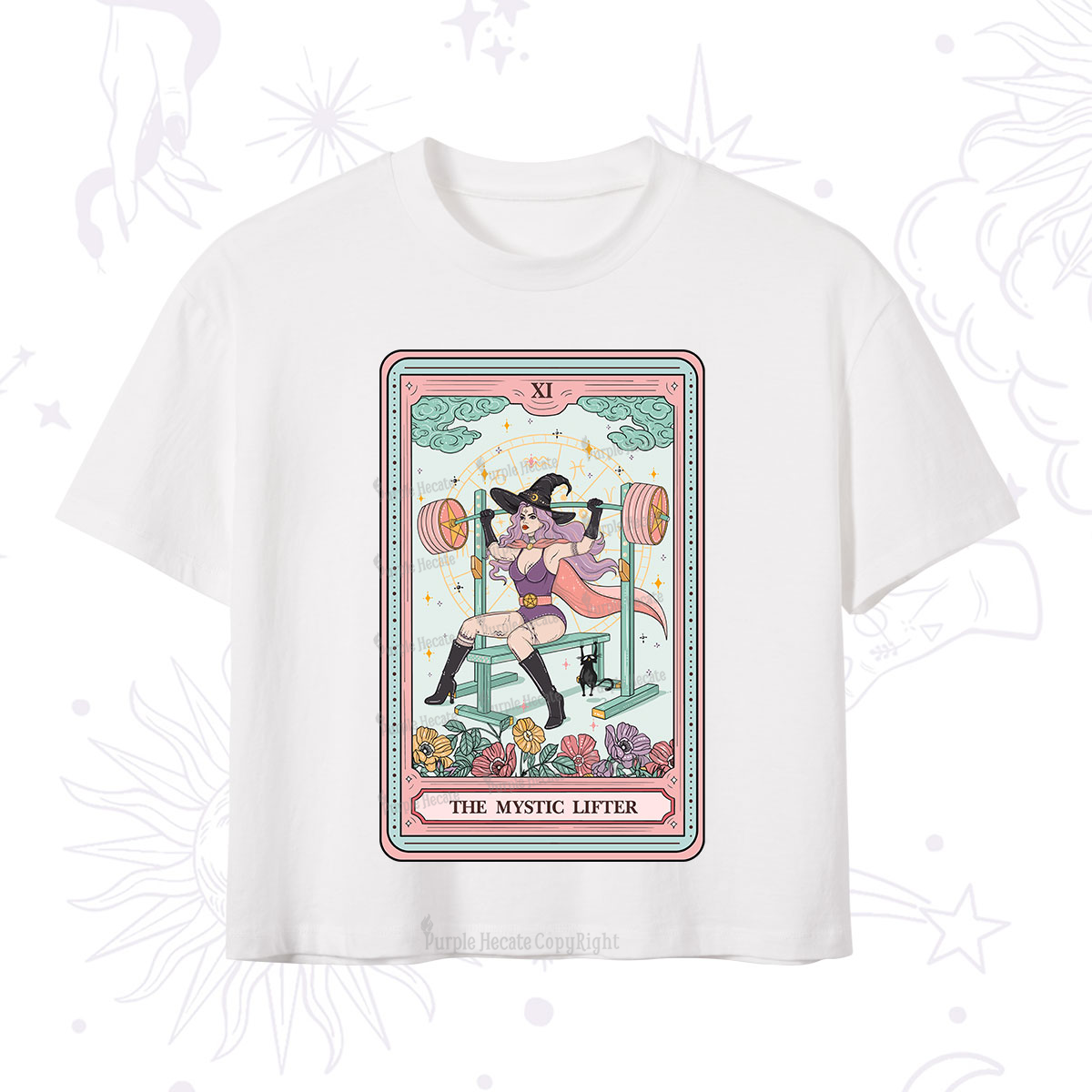 Purplehecate The Mystic Lifter Tarot Crop T-Shirt
