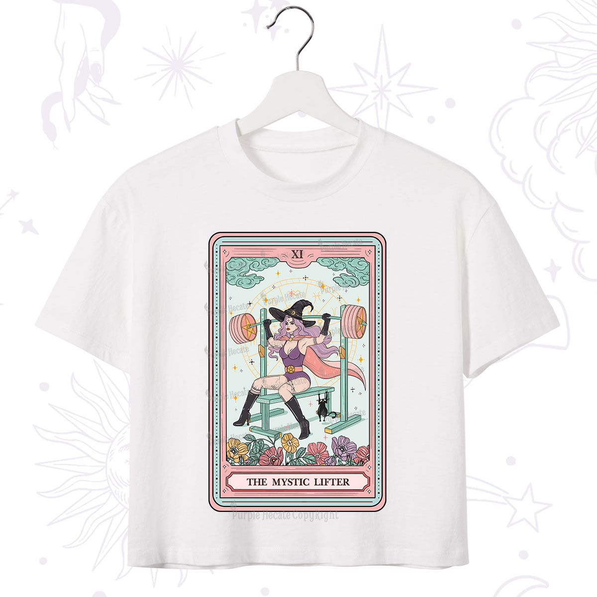 Purplehecate The Mystic Lifter Tarot Crop T-Shirt