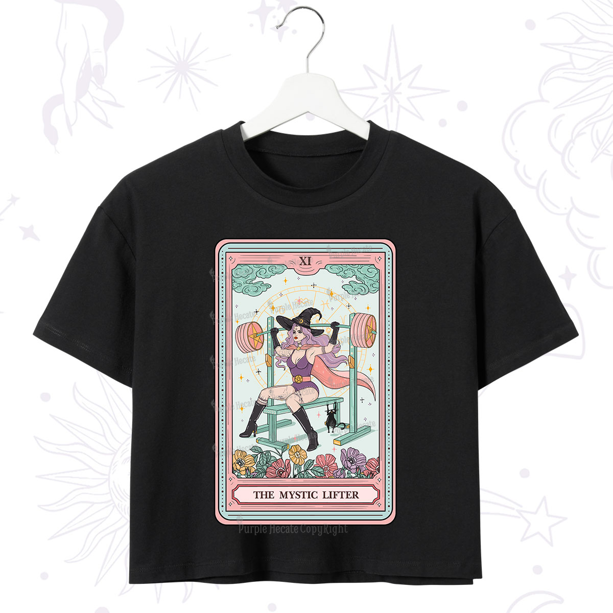 Purplehecate The Mystic Lifter Tarot Crop T-Shirt