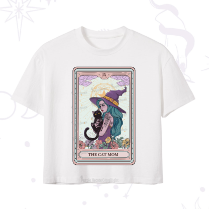 Purplehecate The Gothic Cat Mom Tarot Crop T-Shirt
