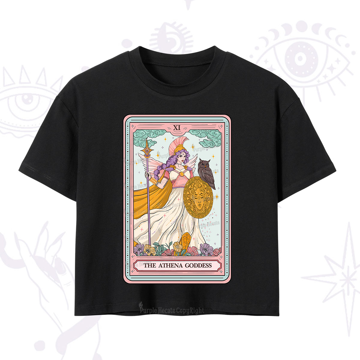 Purplehecate The Athena Goddess Tarot Crop T-Shirt