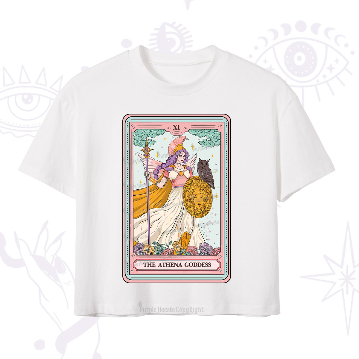 Purplehecate The Athena Goddess Tarot Crop T-Shirt