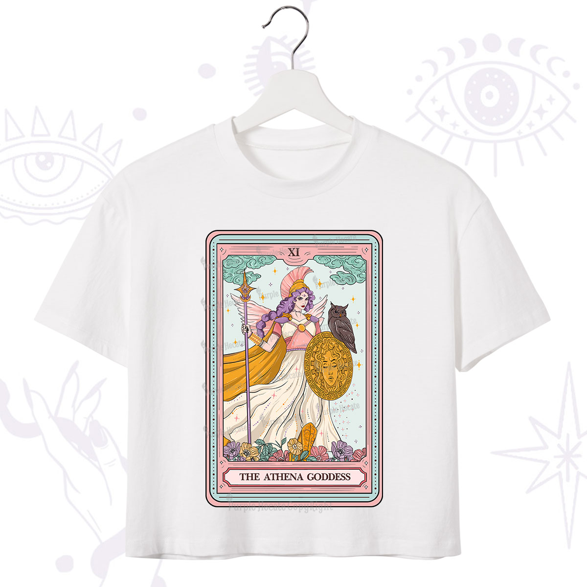 Purplehecate The Athena Goddess Tarot Crop T-Shirt