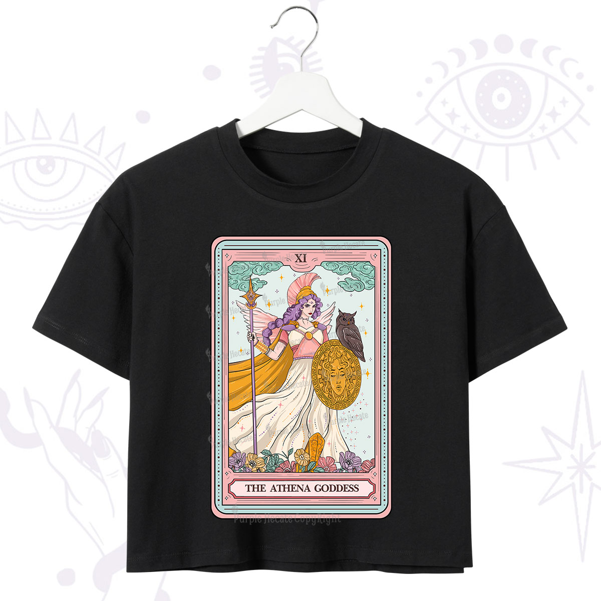 Purplehecate The Athena Goddess Tarot Crop T-Shirt