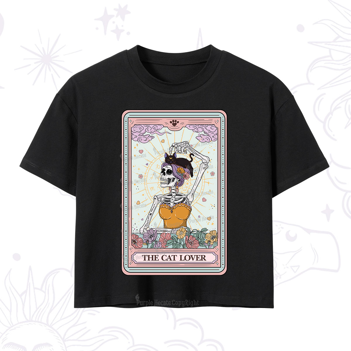 Purplehecate The Cat Lover Tarot Crop T-Shirt