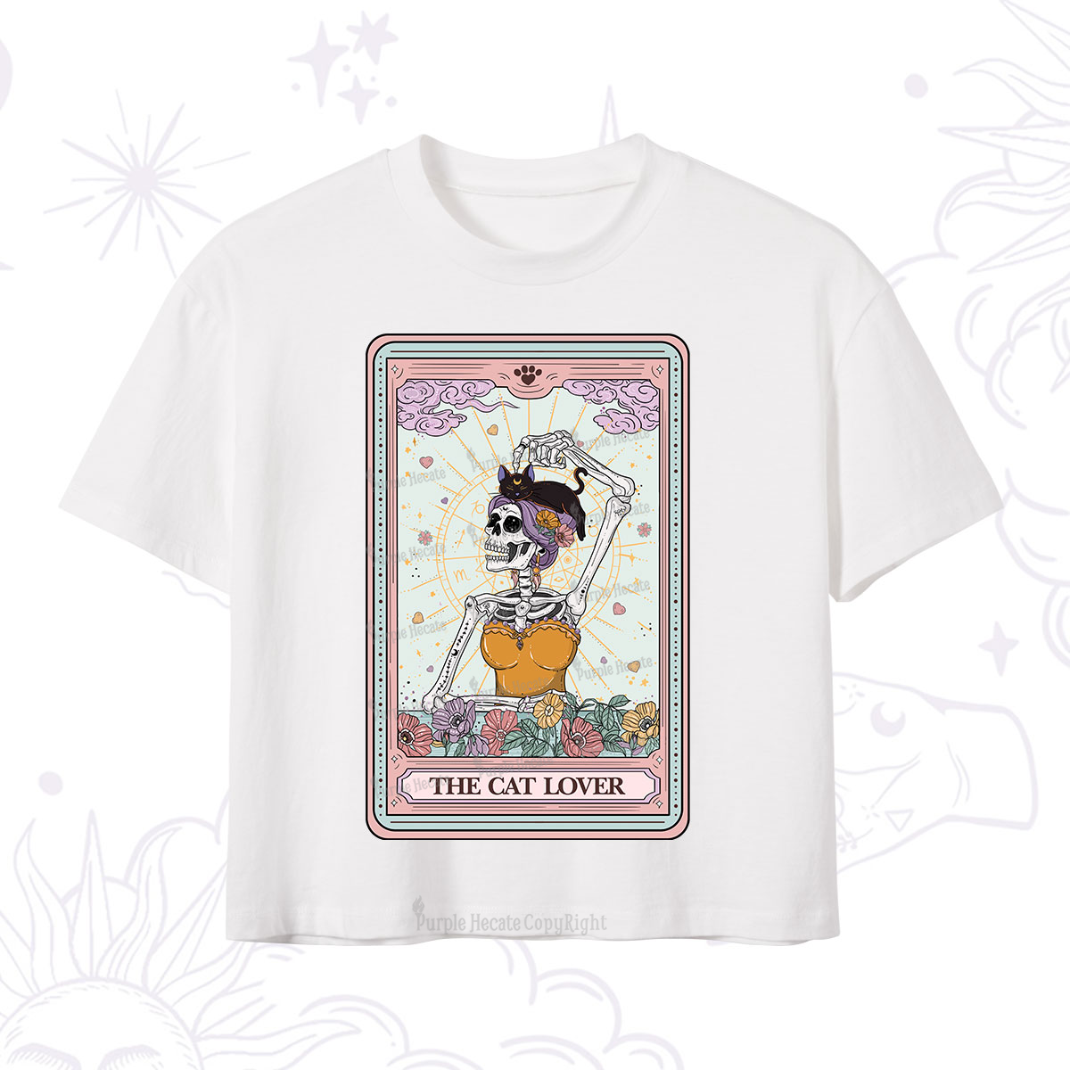 Purplehecate The Cat Lover Tarot Crop T-Shirt