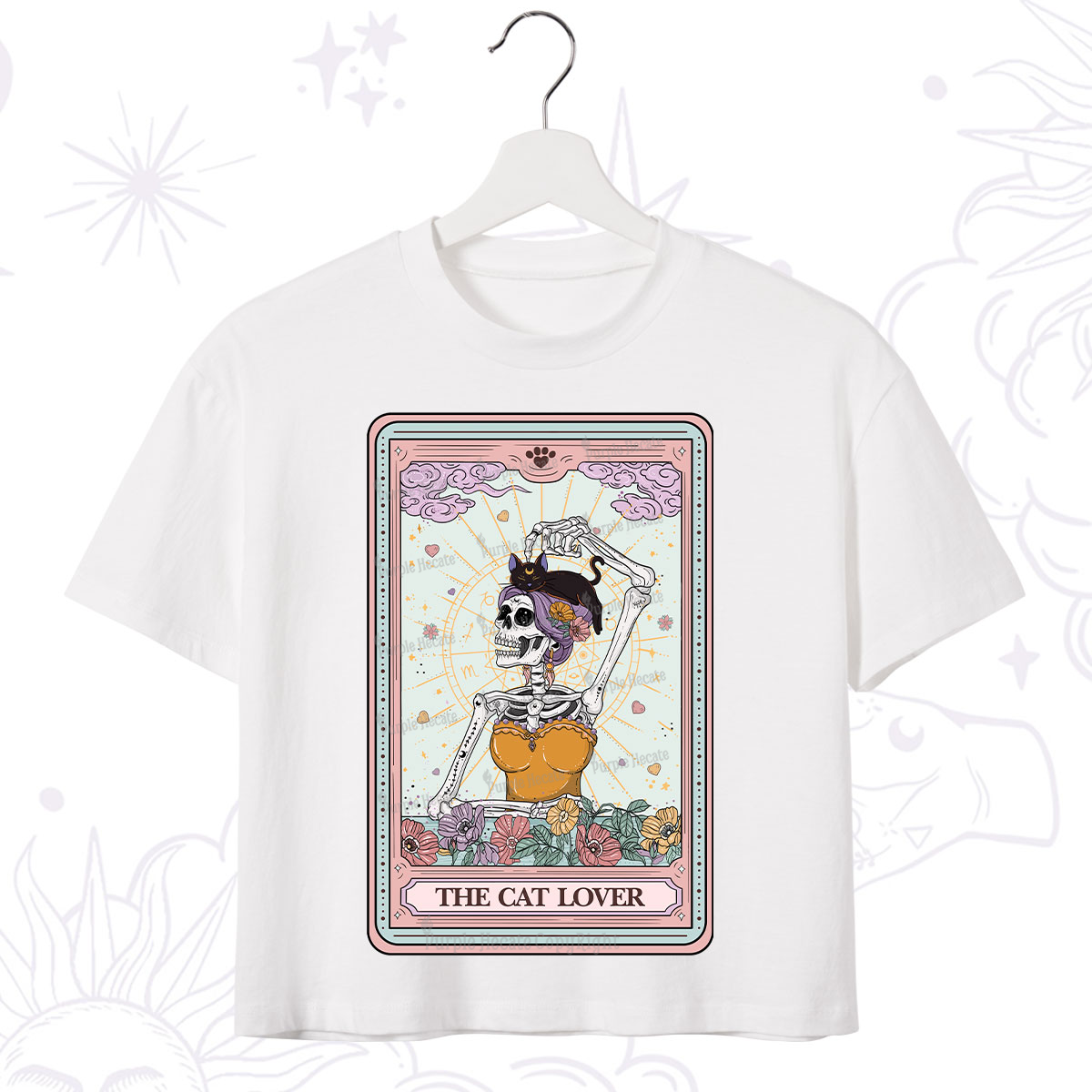 Purplehecate The Cat Lover Tarot Crop T-Shirt