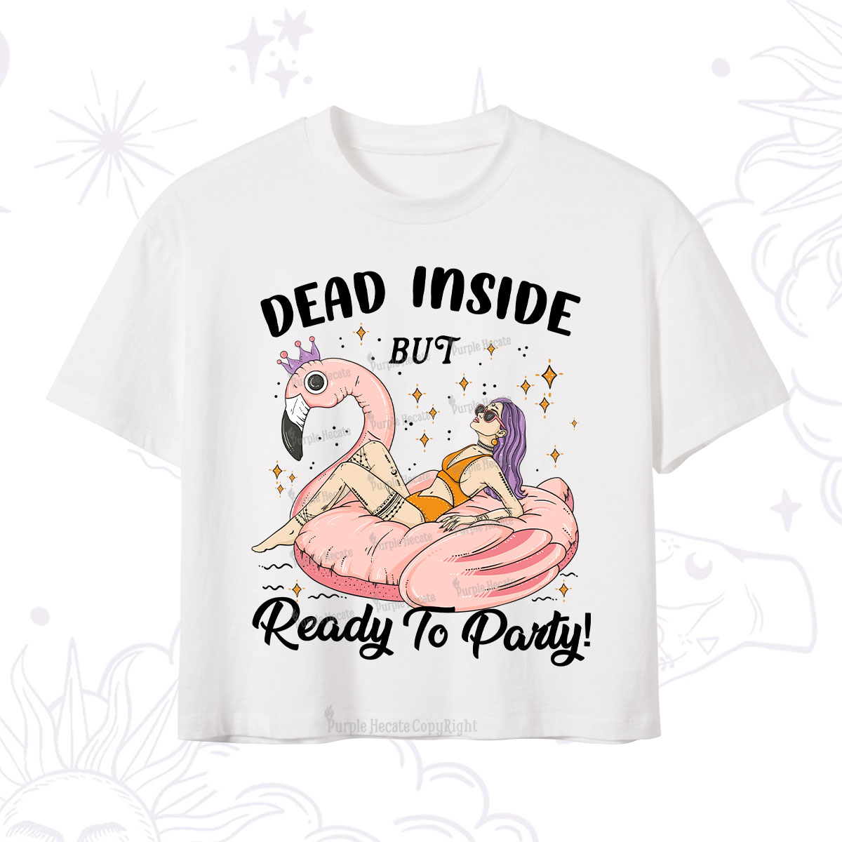 Purplehecate Dead Inside But Ready To Party Crop T-Shirt