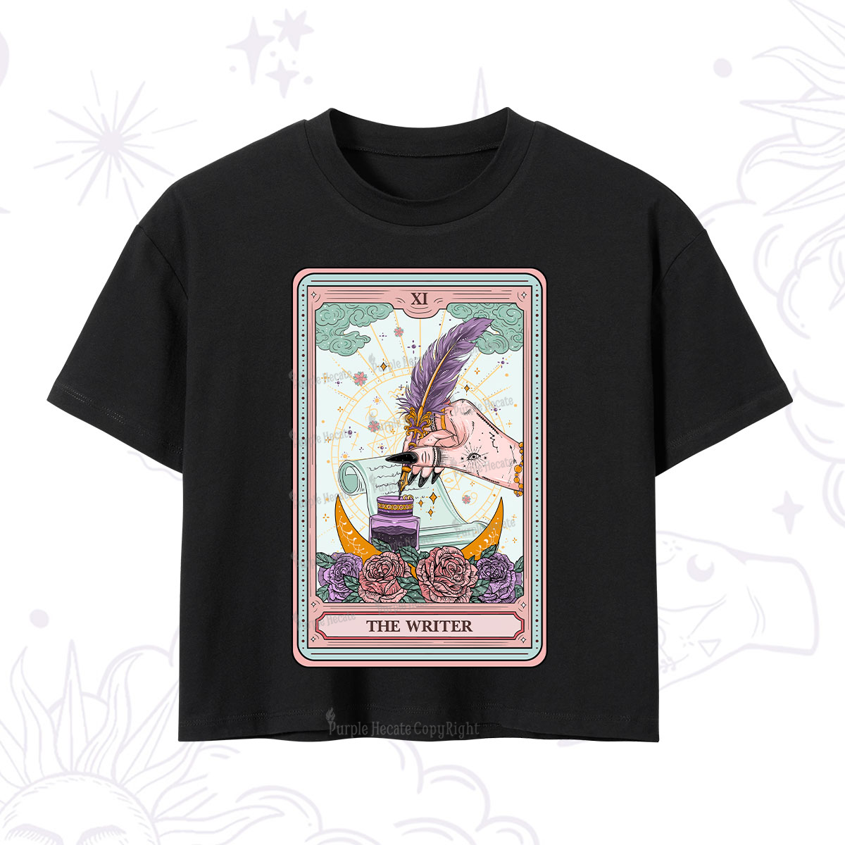 Purplehecate The Writer Tarot Crop T-Shirt