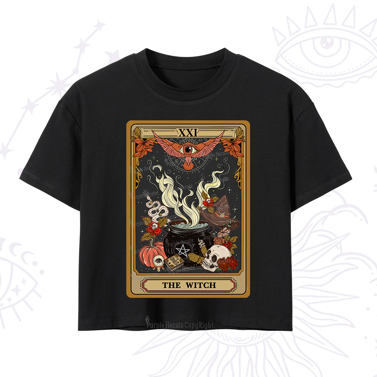 Purplehecate The Witch Magical Tarot Crop T-Shirt