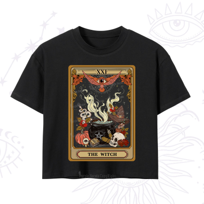 Purplehecate The Witch Magical Tarot Crop T-Shirt