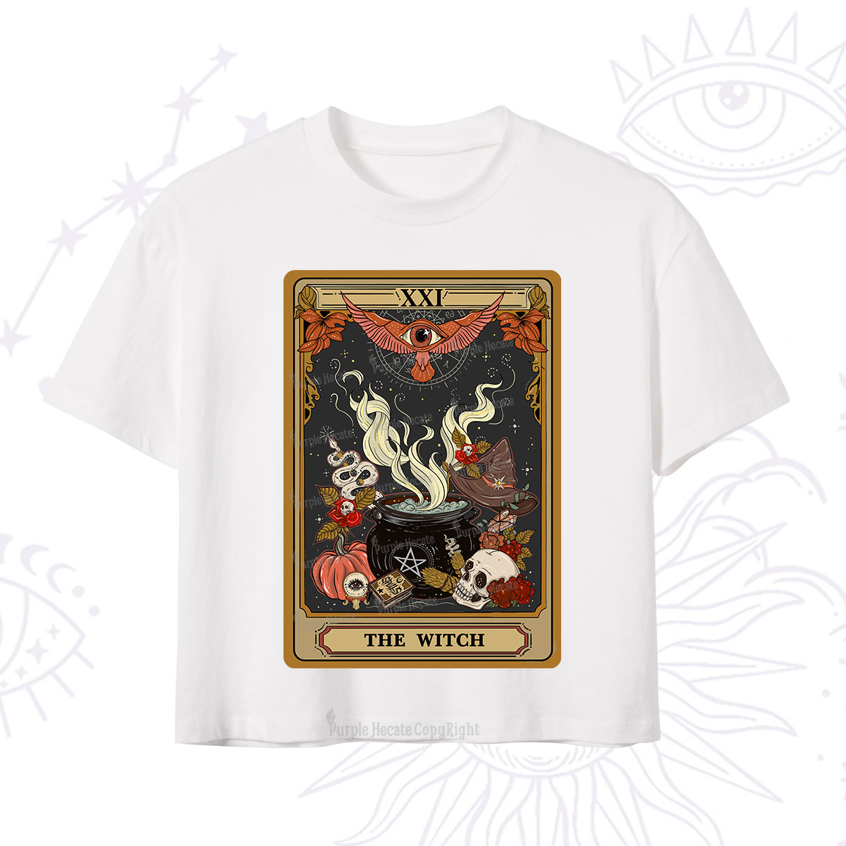 Purplehecate The Witch Magical Tarot Crop T-Shirt