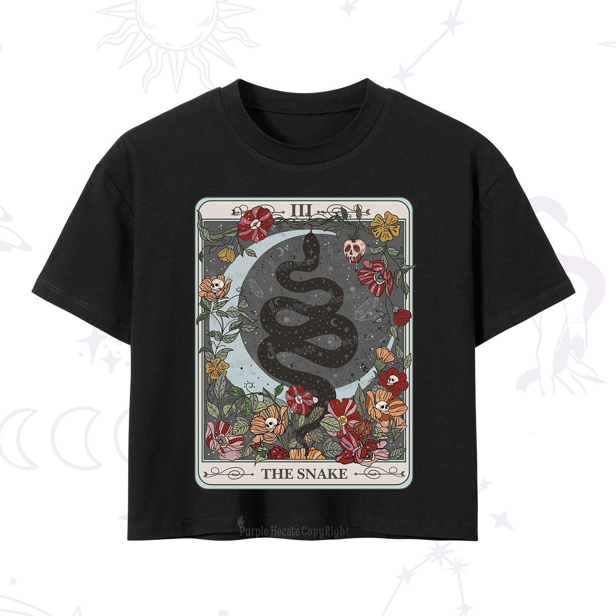 Purplehecate The Snake Tarot Crop T-Shirt