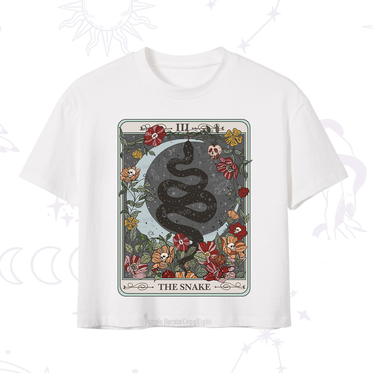 Purplehecate The Snake Tarot Crop T-Shirt