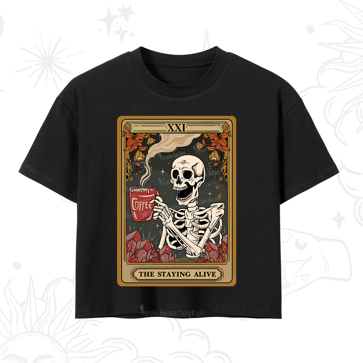 Purplehecate The Staying Alive Tarot Card Crop T-Shirt