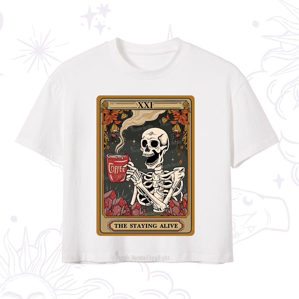 Purplehecate The Staying Alive Tarot Card Crop T-Shirt