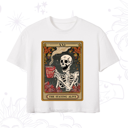 Purplehecate The Staying Alive Tarot Card Crop T-Shirt