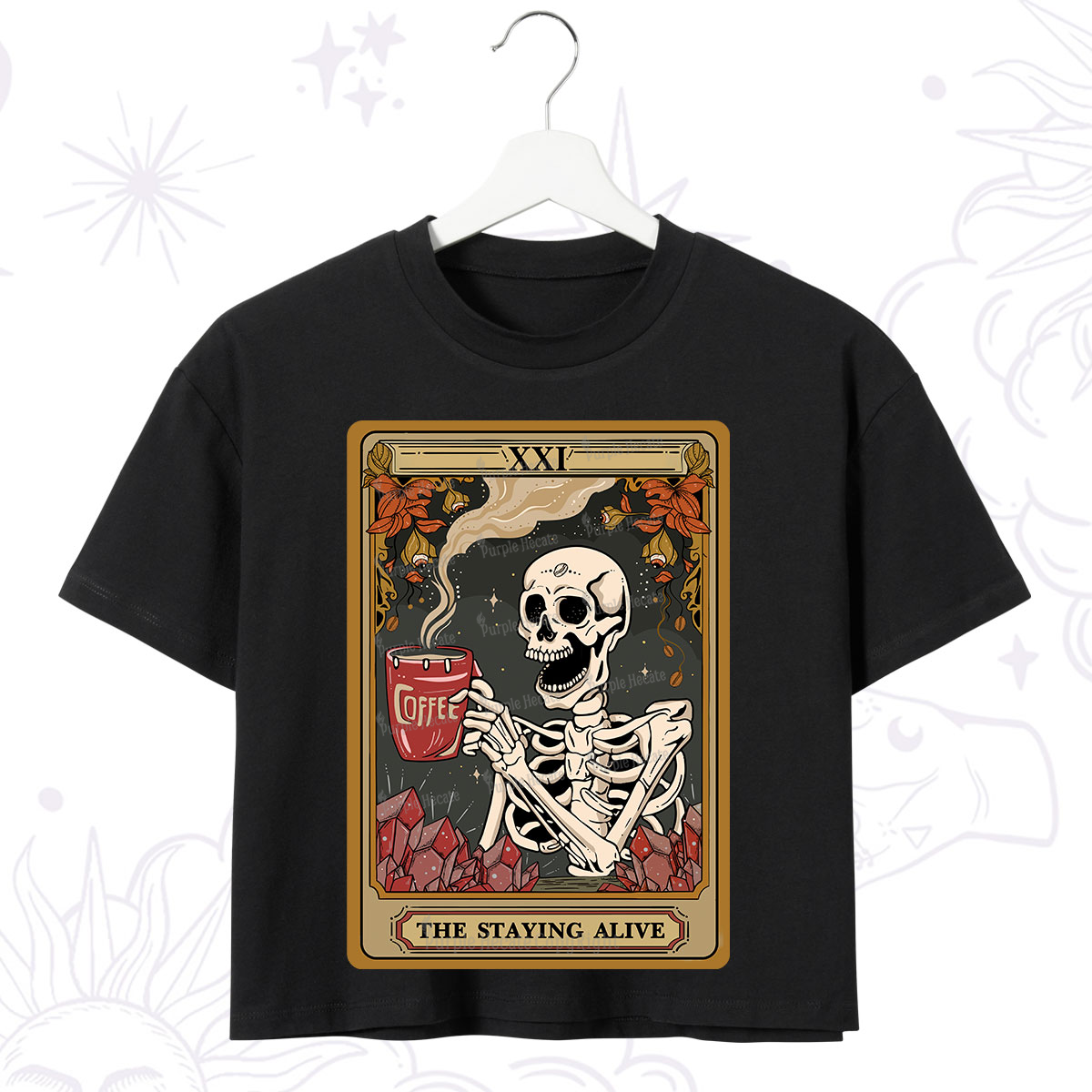 Purplehecate The Staying Alive Tarot Card Crop T-Shirt