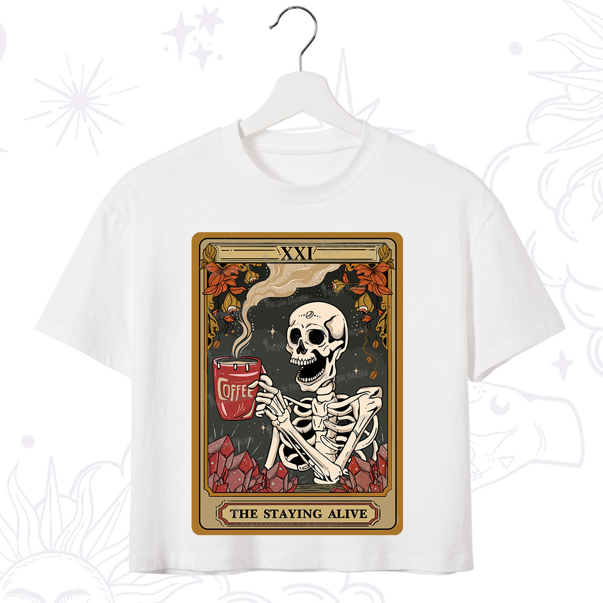 Purplehecate The Staying Alive Tarot Card Crop T-Shirt