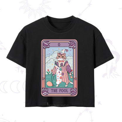 Purplehecate The Fool Cat Tarot Crop T-Shirt