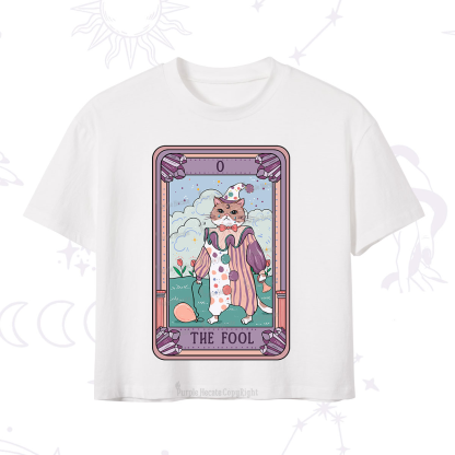Purplehecate The Fool Cat Tarot Crop T-Shirt