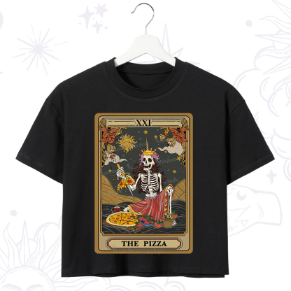 Purplehecate The Pizza Tarot Card Crop T-Shirt